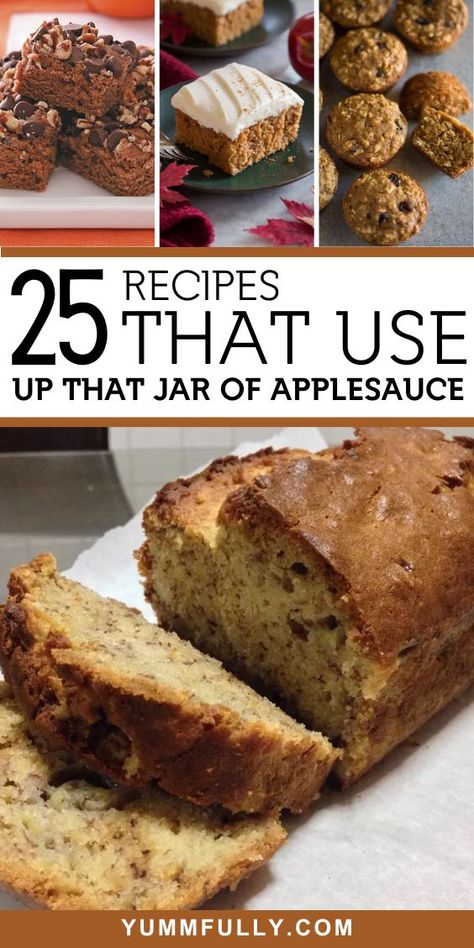 Got a jar of applesauce that has been sitting far too long in your pantry? Turn it into delightful creations with these Applesauce Recipes, where its sweet and tangy goodness Recipes Using Canned Applesauce, Unsweetened Applesauce Recipe Baking, Canned Fruit Recipes Ideas, Applesauce Raisin Bread, What To Do With Applesauce, Applesauce Recipes Baking, Recipes Using Applesauce, Recipes With Applesauce, Recipe Using Applesauce