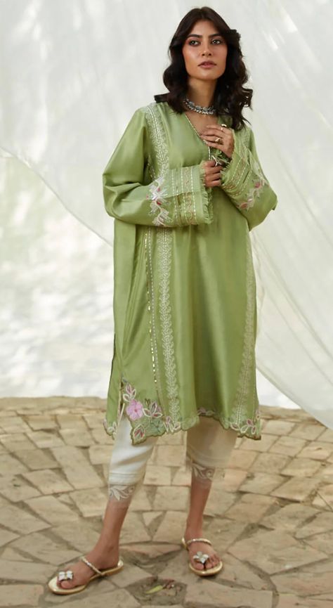 Organza Applique, Suit Neck, Pakistani Formal Dresses, Traditional Suit, Lace Dress Design, Pakistani Suit, Punjabi Outfits, Classy Outfits For Women, Pakistani Fashion Casual