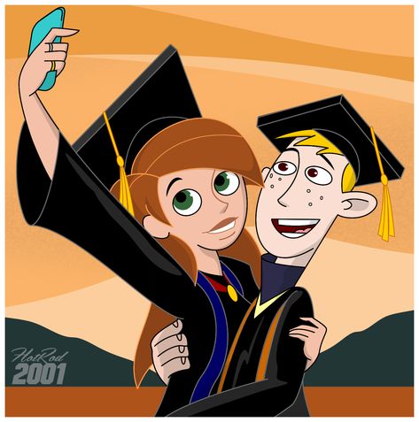 Kim Possible And Ron, Kim And Ron, Female Thor, Thor 2, Kimberly Ann, Karakter Disney, Kim Possible, Graduation Pictures, Cartoon Profile Pics