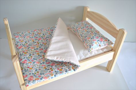 Bedding set for IKEA DUKTIG bed made using Liberty London fabric Whimsical Girls Room, Duktig Bed, Bedding Ikea, London Nursery, London Decor, Ikea Kids Room, Ikea Duktig, York England, Ikea Kids