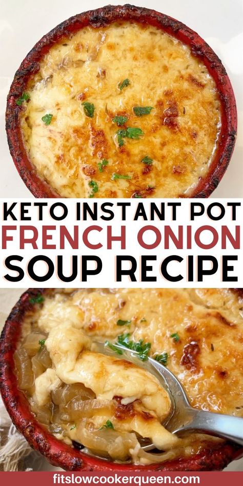 Keto French Onion Soup, Instant Pot French Onion Soup, Keto 2023, Low Carb Slow Cooker Recipes, Keto Instant Pot, Onion Soup Recipe, Ip Recipes, Keto Soups, Low Carb Soup Recipes