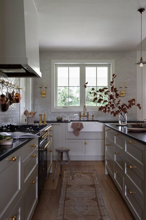 Kidd House — Light and Dwell English European Kitchen, European House Interior Design, French Grey Kitchen, English Kitchens Design, Farmhouse Lights, European Style Kitchen, Estilo Cottage, European Kitchen, Light And Dwell