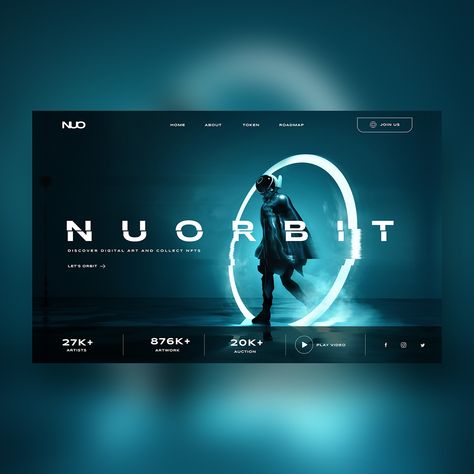 Futuristic Website Design Inspiration, Nft Website Ui Design, Site Internet Design, Webflow Web Design, Futuristic Website, Website Interface Design, Tech Website Design, Ui Design Ideas, Creative Ui Design