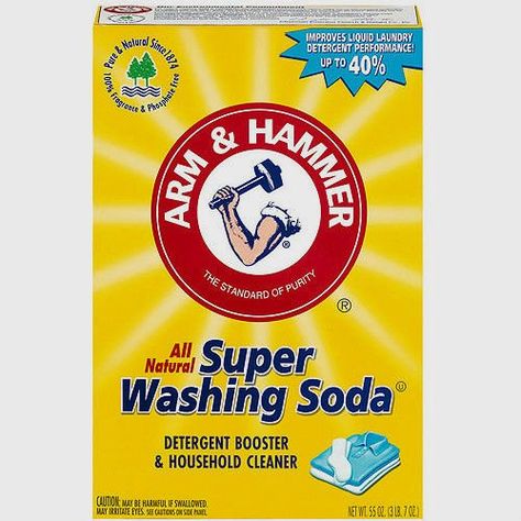 There are many uses for washing soda - a natural cleaner, degreaser, water softener and ingredient in laundry soaps, spray cleaners and more! Homemade Bathroom Cleaner, Homemade Drain Cleaner, Homemade Laundry Detergent Liquid, Arm And Hammer Super Washing Soda, Homemade Dishwasher Detergent, Diy Detergent, Liquid Laundry Soap, Washing Detergent, Homemade Laundry Detergent