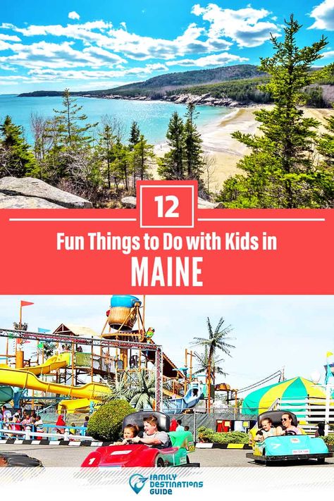 12 Fun Things to Do in Maine with Kids — Best Family Friendly Attractions! Maine With Kids, Things To Do In Maine, East Coast Vacation, Maine In The Fall, Maine Road Trip, Kid Friendly Vacations, Visit Maine, New England Road Trip, East Coast Travel