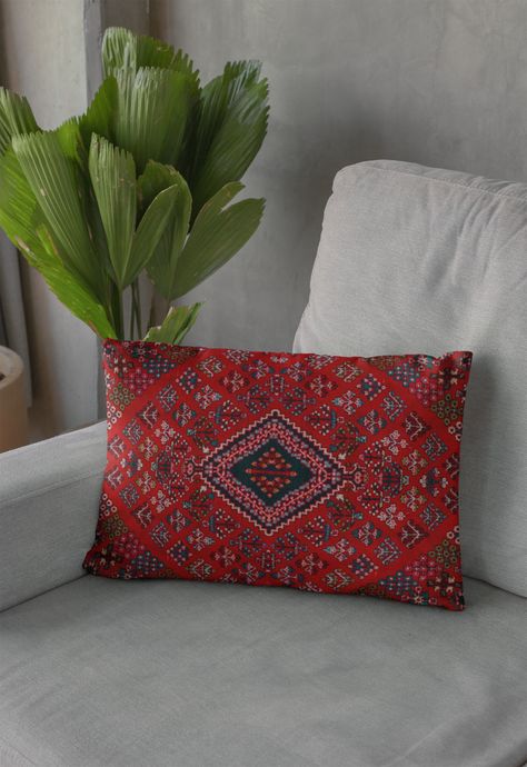 Rich Red colour Lumbar Pillow, Persian Carpet Pattern, Sofa Pillow, Couch Pillow, Eastern Home Decor Persian Pillow, Red Couch, Couch Fabric, Red Throw Pillows, Vintage Persian Rug, Patterned Carpet, Couch Pillows, Red Fabric, Printed Pillow