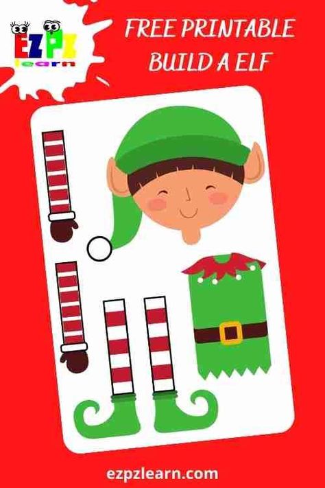 This free printable build an ELF is a great way to get your kids entertain. Simply print free paper Santa template, cut the pieces out and stick together to build cute ELF Preschool Elves, Build Cute, Class Mom, Elf Crafts, Christmas Arts, Santa Template, Free Printable Crafts, Christmas Arts And Crafts, Background Photos