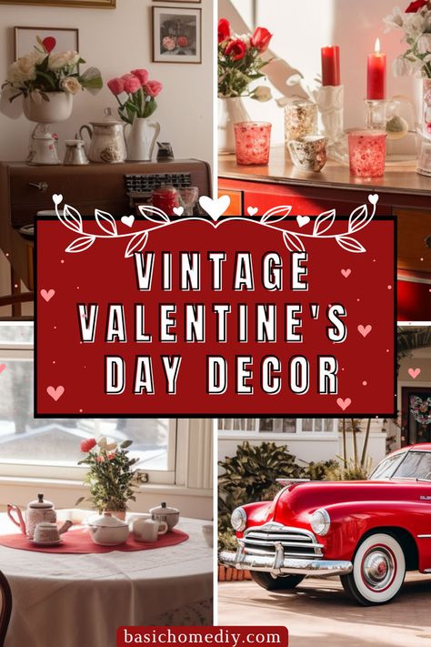 Discover a beautiful home decor collection of the best vintage Valentine's Day decorations for your home. Explore timeless and charming home decor display ideas perfect to transform your space into a beautiful home. Elevate your Valentine's Day home decor this season with vintage home decor accents and nostalgic decorations and home treasures. Decor Display Ideas, Valentine's Day Party Games, Home Decor Display, Valentine's Day Decorations, Charming Home, Valentines Day Dinner, Valentine's Day Decor, Beautiful Home Decor, Home Decor Accents