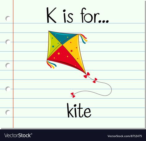 K For Kite, Letter K Kite, K Is For Kite, Gym Art, Kindergarten Learning Activities, Kindergarten Learning, Alphabet For Kids, Letter K, Flash Cards