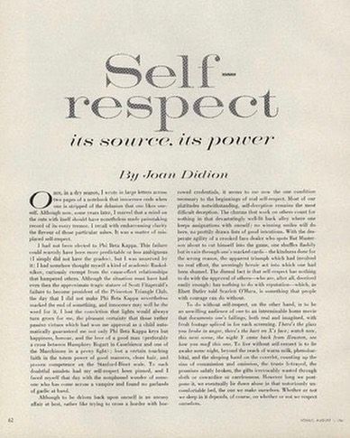 Joan Didion on Self-Respect, Vogue Magazine, 1961 — ⠀⠀⠀⠀⠀⠀⠀⠀⠀ “People with self-respect exhibit a certain toughness, a kind of a moral nerve; They display what was once called character… Character — The willingness to accept the responsibility for one’s own life.” Celestial Mirror, Joan Didion Quotes, Joan Didion, Self Respect, Vogue Magazine, Some Words, Nerve, Be Yourself Quotes, Anger