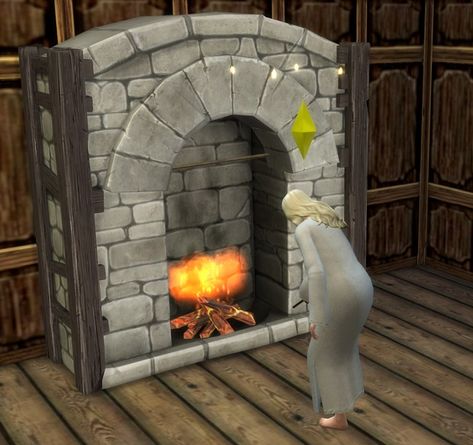 TSM Physician Fireplace functional, 2 sizes - updated | Patreon Sims 4 Medieval Kitchen, Sims 4 Medival Cc Patreon, Medieval Fireplace, Sims 4 Medieval Fireplace, Sims Medieval Furnishing Ideas, Sims Medieval Throne Room, Sims 4 Medieval, The Sims 4, The Sims