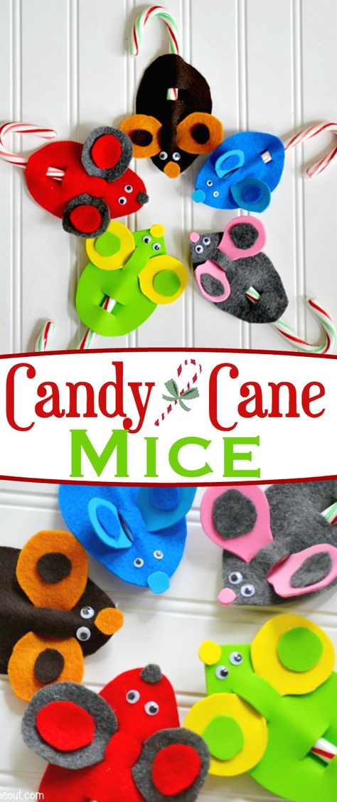 These adorable and easy Candy Cane Christmas Mice are sure to become a holiday tradition! Our favorite Christmas craft is super fun to make, kid-friendly, and only requires a few, easy-to-find, craft items. Let your kid's creativity run wild and have a Merry Christmas! // Mom On Timeout Fast Crafts, Candy Cane Crafts, Halloween Mouse, Easy Candy, Have A Merry Christmas, Christmas Mice, Mouse Crafts, Paper Crafting Ideas, Candy Crafts