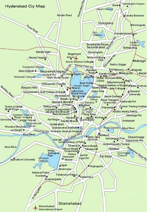 Hyderabad Map, Hyderabad Travel, Ancient India Map, Hyderabad City, Delhi City, Goa Travel, Kerala Travel, Bangalore City, Delhi Travel