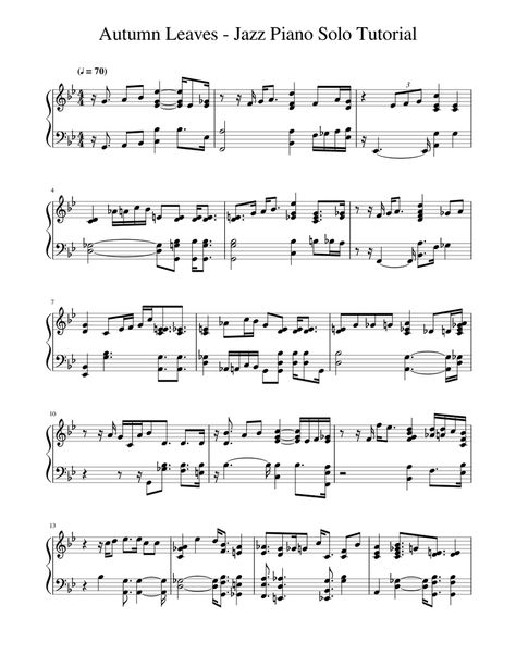 Download and print in PDF or MIDI free sheet music for Autumn Leaves by Joseph Kosma arranged by jazz-clasical for Piano (Solo) Easy Jazz Piano, Jazz Piano Sheet Music, Free Piano Sheet Music Printables, Free Guitar Sheet Music, Music Reference, Popular Piano Sheet Music, Piano Songs For Beginners, Free Printable Sheet Music, Piano Jazz