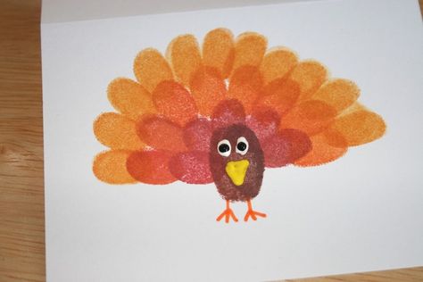 Fingerprint Turkey Cards - Turkey Cards, Thanksgiving Turkey Craft, November Crafts, Fingerprint Art, Thanksgiving Projects, Turkey Crafts, Thanksgiving Craft, Thanksgiving Preschool, Thanksgiving Art