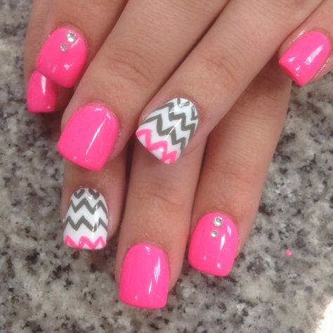 Pink!! Best Summer Nails, Gel Nail Art Designs, Pink Nail Art, Pretty Nail Art Designs, Shellac Nails, Nails Summer, Pink Acrylic Nails, I Love Nails, Dipped Nails