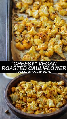 Vegan Roasted Cauliflower, Easy Healthy Side Dishes, Nutritional Yeast Recipes, Vegan Roast, Healthy Side Dish, Vegan Cauliflower, Vegan Side Dishes, Healthy Side, Veggie Side Dishes