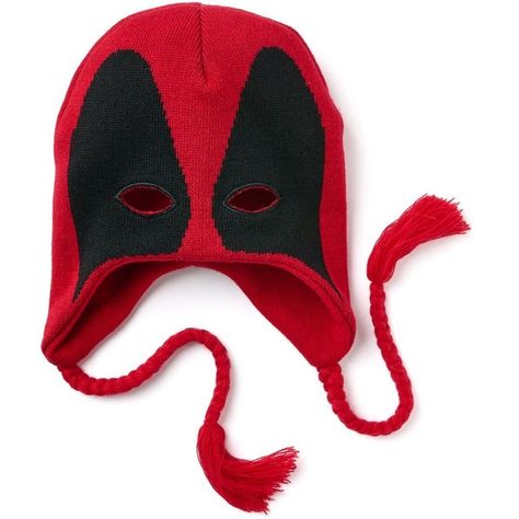 Men's Marvel Deadpool Half-Mask Hat ($15) ❤ liked on Polyvore featuring men's fashion, men's accessories, men's hats, red and mens hats Crochet Pumpkins, Mens Hats, Half Mask, Two Braids, Red Yarn, Marvel Deadpool, Men's Hats, Ski Mask, Super Hero Costumes