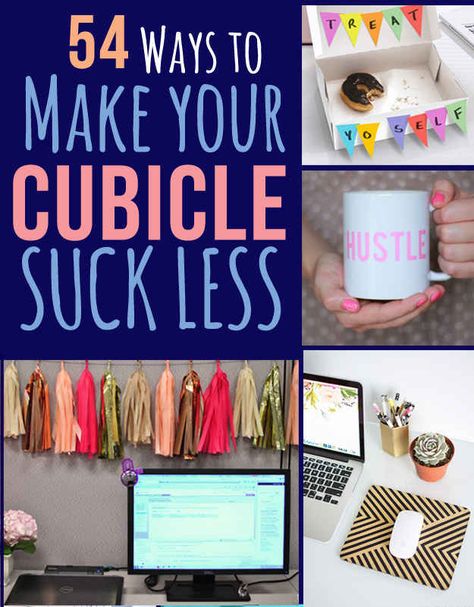 54 Ways To Make Your Cubicle Suck Less - might have to do some of these. Mine is pretty grey Cubicle Organization, Office Desk Organization, Drawer Ideas, Cube Decor, Work Cubicle, Office Organization At Work, Creative Office, Desk Drawer, Office Cubicle