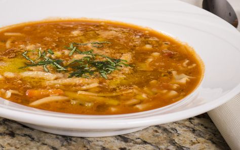 Recipes | Lidias Minestrone Soup Lidias Italy Recipes, Lidia's Recipes, Slow Cooker Stuffed Peppers, Lidia Bastianich, Minestrone Soup Recipe, Hearty Soup, Fall Cooking, Minestrone Soup, Stuffed Pepper Soup