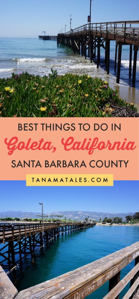 Things to do in or near Santa Barbara, #California - Twelve miles north of Santa Barbara, you will find the city of #Goleta, a haven for those looking for beaches, culture and gastronomic variety.  I show you where to find the best beaches, golf courses, restaurants and breweries.  This is an ideal place to visit as a half or full-day trip from #SantaBarbara #SouthernCalifornia Goleta California, California Travel Guide, California Destinations, Santa Barbara California, Usa Travel Guide, Visit California, California Travel Road Trips, Usa Travel Destinations, Best Beaches