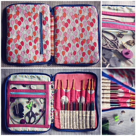 Diy Crochet Hook Case, Crochet Hook Case Free Pattern, Crochet Hooks Case, Diy Knitting Needle Case, Knitting Needle Case Pattern, Crochet Hook Case Pattern, Crochet Needle Case, Crochet Hook Storage, Diy Crochet Hook