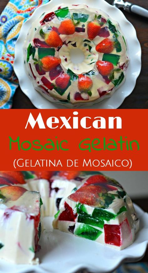 Keep reading to find out how to make the most delicious Mexican Mosaic Gelatin (Gelatina de Mosaico) recipe which is popular with people of all ages! Mosaic Gelatin, Mexican Jello Recipe, Mexican Mosaic, Read In English, Latino Culture, Gelatin Recipes, Dairy Free Treats, Mexican Snacks, Sweet Bites