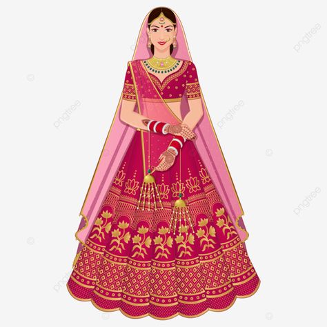 Red Colour Outfits, Indian Wedding Clipart, Red Color Outfits, Bridal Asia, Marriage Girl, Bride Lehenga, Asia Culture, Indian Sherwani, Bride Clothing