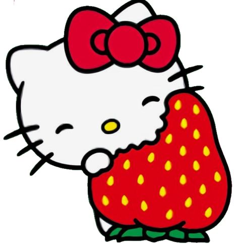 Hello Kitty Strawberry, Images Hello Kitty, Hello Kitty Tattoos, Kitty Cartoon, Charmmy Kitty, Hello Kitty Images, Kitty Drawing, Hello Kit, Hello Kitty Backgrounds