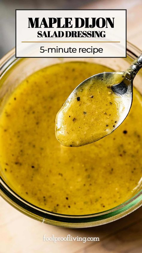 Homemade Dijon Dressing, Sweet Dijon Vinaigrette Dressing, Dijon Vinegrette Salad Dressing, Balsamic Dijon Dressing, Amazing Salad Dressings, Maple Mustard Vinaigrette Recipe, Grainy Mustard Salad Dressing, 3 Ingredient Salad Dressing, Homemade Fall Salad Dressing