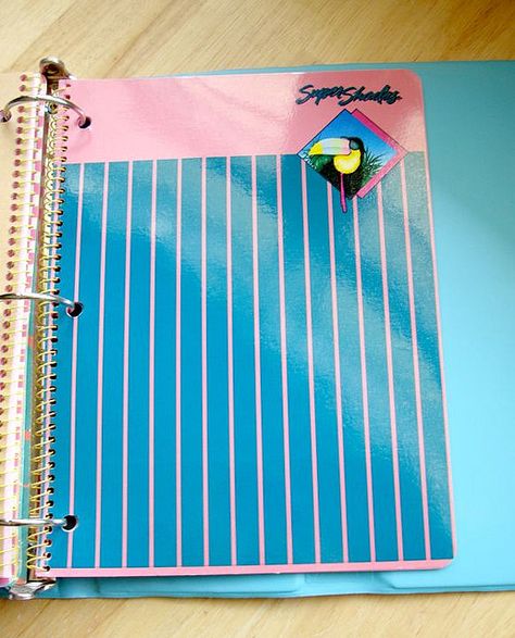 Super Shades notebooks.  Nothing like the pink and purple colored paper.  Wish they still made these. 1980s School, Baggy Paperbag Jeans, Paperbag Jeans, 80s Childhood, Kickin It Old School, Trapper Keeper, 1980s Childhood, Pink Notebook, Feeling Nostalgic