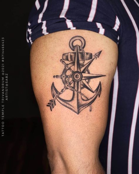 Compass Anchor Tattoo Design Couples, Anchor Compass Tattoo Women, Compass And Anchor Tattoo, Anchor And Compass Tattoo, Anchor Tattoo Ideas, Anchor Compass Tattoo, Arrow Compass Tattoo, Viking Compass Tattoo, Nautical Compass Tattoo