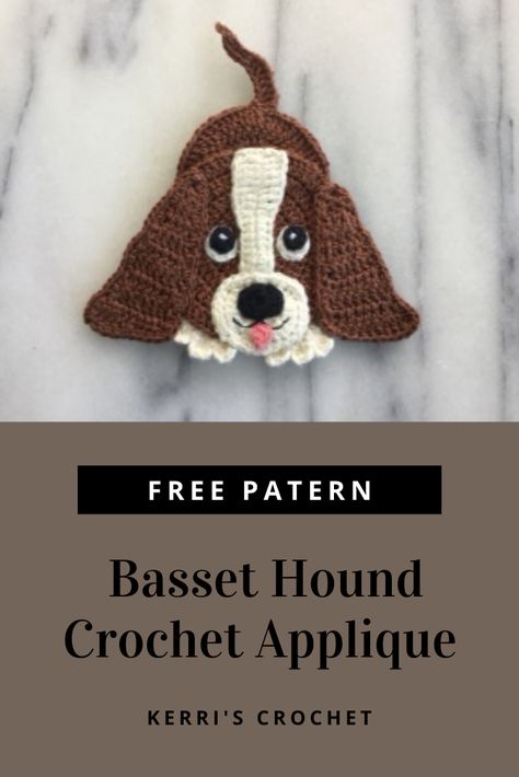 Crochet Applique Patterns Free Crochet Applique Patterns Free Animal, Crochet Dog Applique Pattern, Crochet Farm Animals Applique, Crochet Puppy Applique Free Pattern, Basset Hound Crochet Pattern Free, Crochet Basset Hound, Crochet Dog Applique Pattern Free, Crochet Applique Patterns Free Animal, Crochet Applique Patterns Free Simple