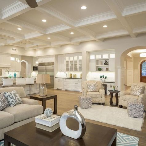 See Where Michael Phelps Is Retiring After the Rio Olympics Celebrity Homes Interior, Coffered Ceiling Design, Large Open Kitchens, Homes Interior, Celebrity Homes, Michael Phelps, Coffered Ceiling, Celebrity Houses, Ship Lap Walls