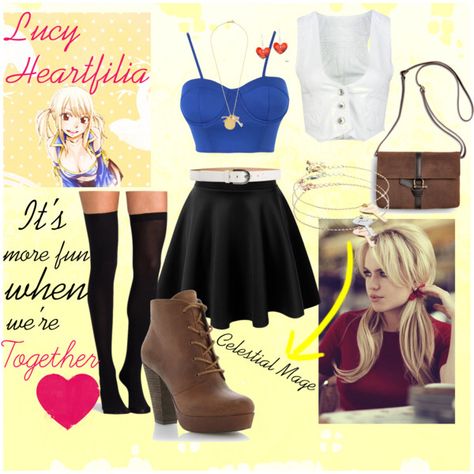 Lucy Heartfilia Real Outfits, Character Clothes, Easy Cosplay, Nerdy Outfits, Fariy Tail, Character Inspired Outfits, Fandom Fashion, Lucy Heartfilia, Fandom Outfits