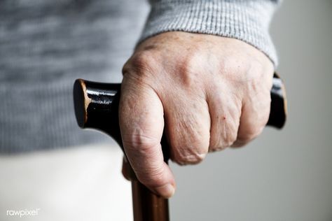 Closeup of elderly hand holding a walking stick | premium image by rawpixel.com White Background Portrait, Side Portrait, Social Media Drawings, Hand Reference, Dorian Gray, Crutches, Fall Prevention, Good Posture, Album Cover Art