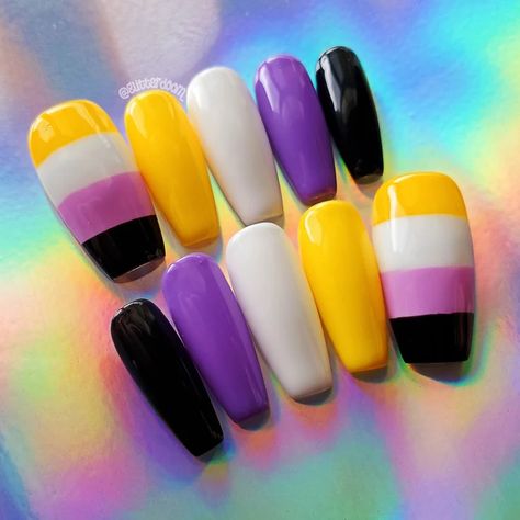 Non Binary Pride, Fake Nails Designs, Nails Only, Rainbow Wallpaper, Press Ons, Nail Glue, Pride Flag, Pride Flags, Just Amazing