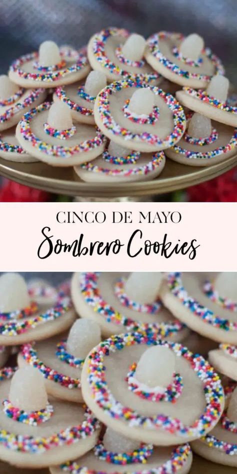 Sombrero Cookies, Taco Bar Party, Easy Cookie Recipe, Diy Dessert, Mexican Birthday Parties, Mexican Birthday, Fiesta Birthday Party, Fiesta Theme Party, Mexican Party Theme