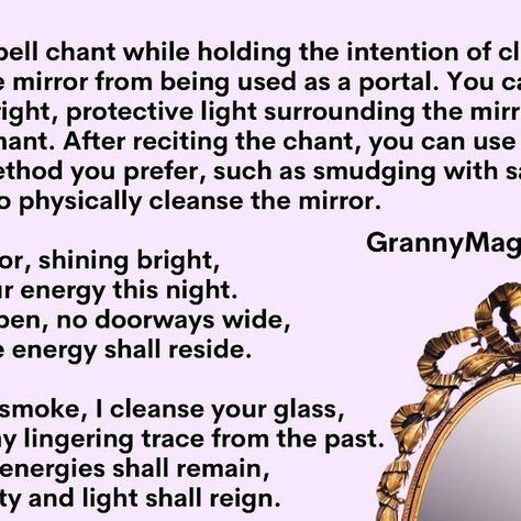 Margaret Jamison on Instagram: "Mirrors may also be cleansed with salt water or vinegar. A touch of protection oil can be used to seal the mirror after cleansing. Make your intentions very clear." Mirror Cleansing, Sage Cleansing, Smudging Prayer, Protection Oil, Prayer For Protection, Salt And Water, The Mirror, Being Used, Positive Affirmations