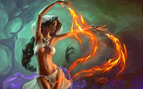 Fire Mage by uildrim on DeviantArt Fire Dancer, Psy Art, Art Folder, Fanarts Anime, Fantasy Artwork, Art Watercolor, Fantasy World, The Words, Line Drawing