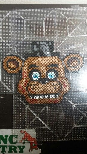 Freddy fazbear perler beaded! Freddy Fazbear Perler Beads, Fnaf Pearl Beads, Perler Creations, Diy Kandi, Melty Beads, Fnaf Stuff, Freddy Fazbear, Bead Ideas, Jewellery Ideas