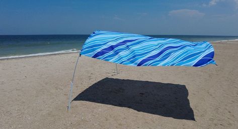 How To Make a Windproof Beach Shade Canopy DIY Sun Shade Diy Sun Shade Beach, Beach Shade Diy, Shibumi Shade Diy, Beach Shade Ideas, Diy Beach Tent, Diy Sun Shade, Canopy Setup, Beach Shade Canopy, Beach Canopy Tent