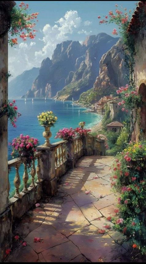 Beautiful Paintings Of Nature, White Paintings, Best Nature Images, Sky Art Painting, Watercolor Architecture, Personal Narrative, Landscape Art Painting, Tableau Art, Fantasy Castle