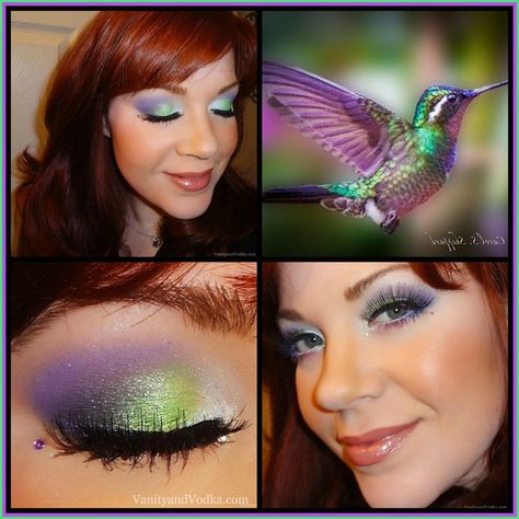 Hummingbird Hummingbird Makeup, Hummingbird Costume, Hummingbird Colors, Bird Makeup, Sonic Bloom, Paradise Bird, Bird Party, Avant Garde Makeup, Art Makeup