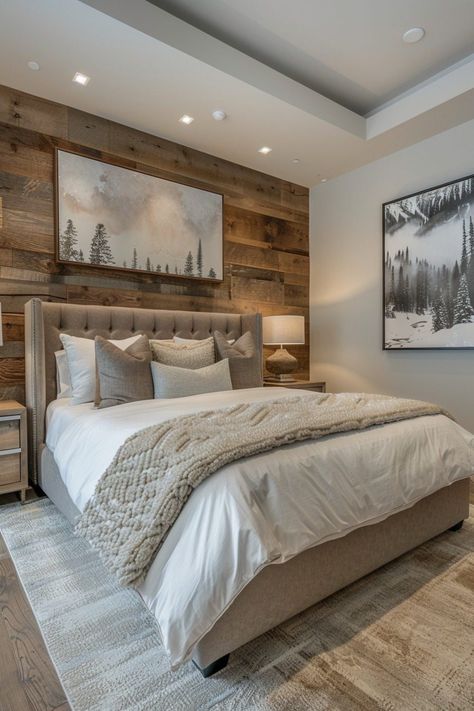 29 Earthy Modern Bedroom Ideas to Inspire Natural Tranquility 3 Wood Ceiling Bedroom, Natural Bedroom Ideas, Neutral Tone Bedroom, Earthy Modern Bedroom, Stylish Master Bedrooms, Unfinished Wood Furniture, Kim House, Earthy Modern, Earthy Decor