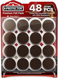 Felt Furniture Pads X-PROTECTOR - 48 Premium Floor Protector Chair Felts for Feet Wood Floors Best Hardwood Protect Your Hard Floors! (Brown) Felt Furniture, Furniture Pads, Floor Protectors, Hard Floor, Wood Floors, Hardwood Floors, Felt, Thing 1, Flooring