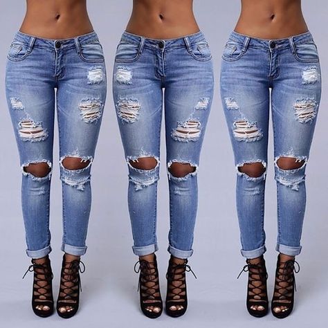 Extreme ripped jeans