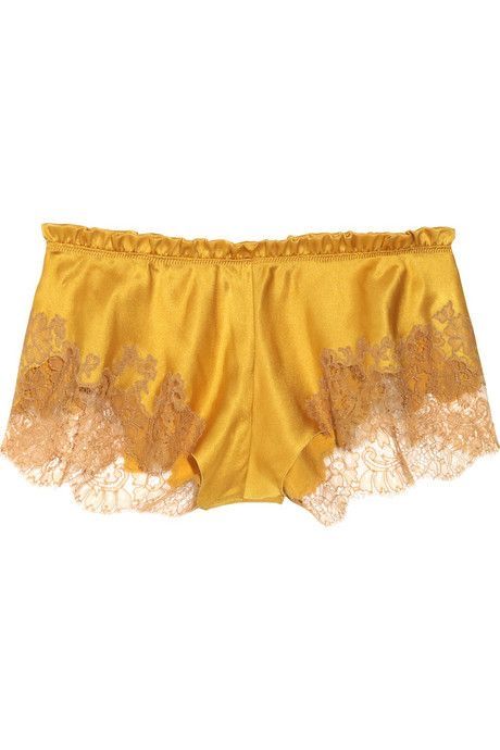 Carine Gilson, Silk Clothes, Yellow Silk, Silk Lingerie, Fashion Wishlist, Yellow Lace, Silk Shorts, Silk Pajamas, Luxury Lingerie