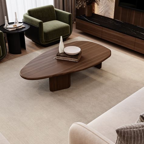 🌿 Elegance Redefined 🌿 Introducing our stunning Walnut Coffee Table – where craftsmanship meets sophistication. Handcrafted from luxurious solid walnut wood, each curve and contour is a testament to timeless beauty. ✨ With its captivating asymmetric design and minimalist allure, this table effortlessly elevates any space. Embrace the natural warmth of walnut and indulge in the artistry of bespoke furniture. 🏡✨ Customize to perfection and make a statement in your home. Because your space des... Asymmetrical Table, Walnut Furniture Living Room, Wooden Center Table, Coffee Table Minimalist, Coffee Table Walnut, Loose Furniture, Table Minimalist, Live Edge Coffee Table, Black Coffee Tables