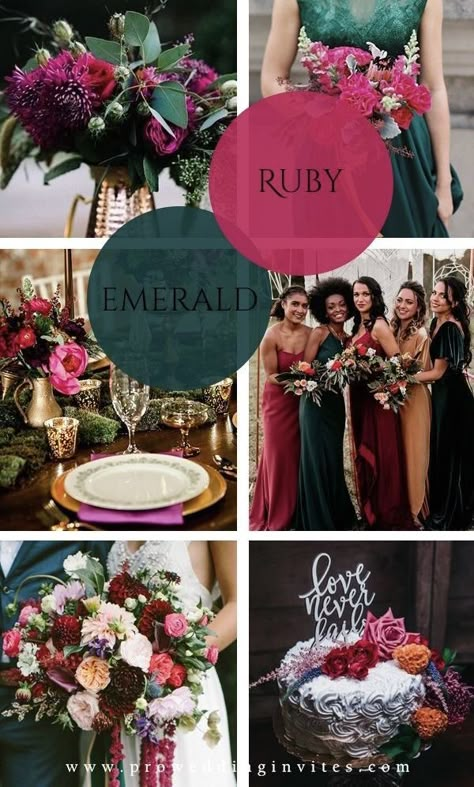 Wedding Color Trends, Emerald Green Weddings, Jewel Tone Wedding, Spring Wedding Colors, Emerald Wedding, Wedding Theme Colors, Future Wedding Plans, Ruby Emerald, Wedding Color Palette